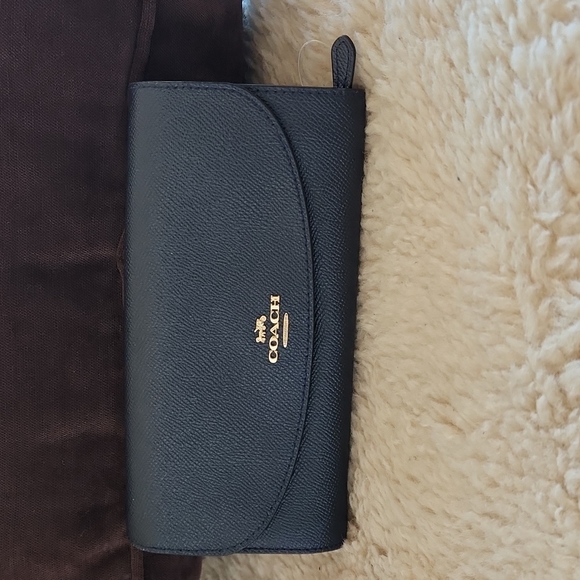Coach Handbags - NWOT Coach Dark Navy Blue Leather Long Wallet💙